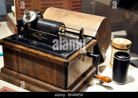 Edison fireside phonograph (1905) on display at Natural History Museum, Amarillo, Texas, USA Stock Photo
