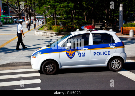 Police car in Seoul, South Korea Stock Photo