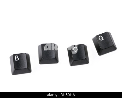 Black keyboard keys forming BLOG word over white background Stock Photo