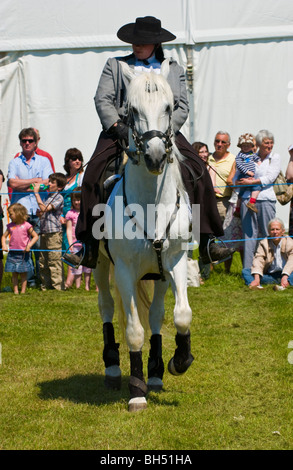 The Pen Llyn Classical Dressage Team give a display of horsemanship at Hay Festival 2009. Stock Photo