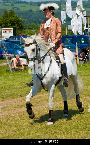 The Pen Llyn Classical Dressage Team give a display of horsemanship at Hay Festival 2009. Stock Photo