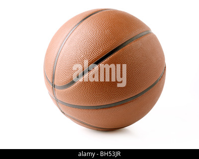 Studio shot of orange basketball over white background Stock Photo