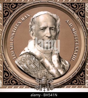 Pope Leo XIII medallion, Roman Catholic Pope from 1878 to 1903 Stock Photo