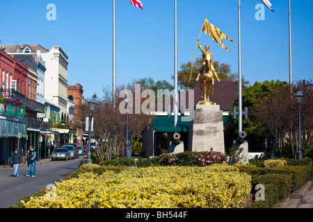 Statue of Joan of Arc, Decatur Street, French Market - New Orleans, Louisiana Stock Photo