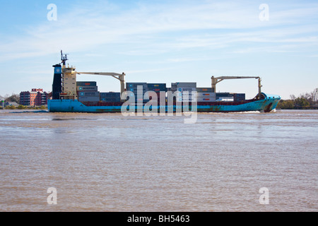 Shipping on the Mississippi River at New Orleans, LA Stock Photo