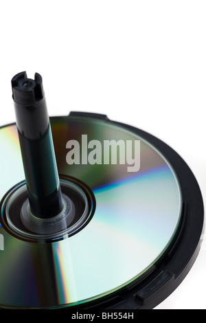 cds on a spindle Stock Photo