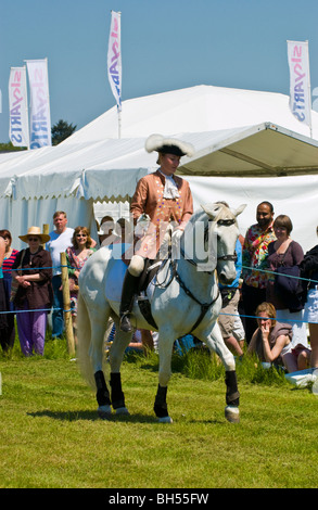 The Pen Llyn Classical Dressage Team give a display of horsemanship at Hay Festival 2009. Stock Photo