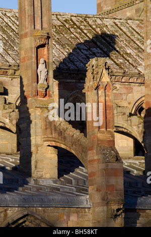 Flying buttress - Melrose Abbey, Scotland Stock Photo