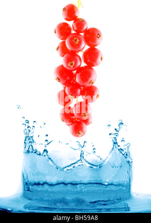 berry and fruit falling in juice. Isolation Stock Photo