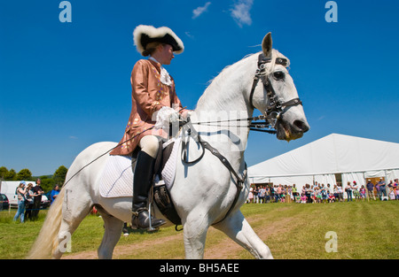 The Pen Llyn Classical Dressage Team give a display of horsemanship at Hay Festival 2009. Stock Photo