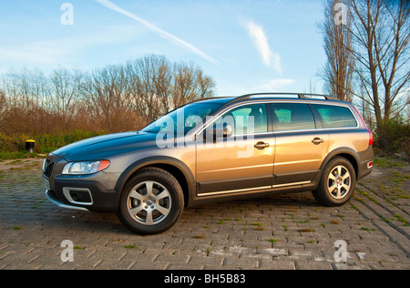 Side view of Volvo XC 70 four wheel drive station wagon parked at Rhine river Stock Photo