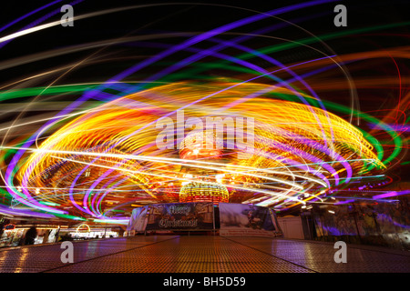 'Superspider' a carousel on Christmas market 2009 in Halle (Saale), Germany Stock Photo