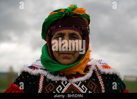 Portrait of an indigenous Turkish woman from Ardahan Turkey Stock Photo