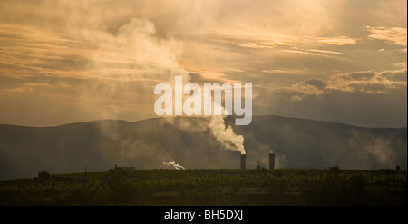 Air pollution from factory in Macedonia Stock Photo