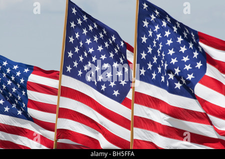 Memorial Day Flags in Cutbank Stock Photo