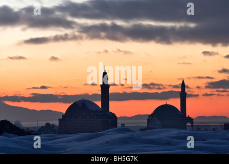 Sunset scene and historical mosques, Van Turkey Stock Photo