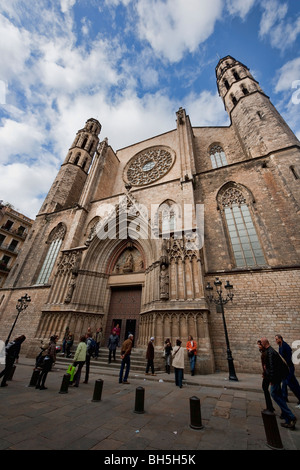 Barcelona's Cathedral, Catalonia Barcelona Spain Europe. Facade Stock Photo