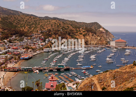 Avalon town harbor view  Catalina Island California Stock Photo