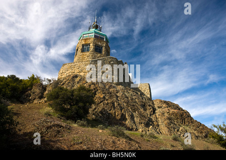 Observation tower at the summit of Mount Diablo State Park, Mt. Diablo, Contra Costa County, California, USA. Stock Photo