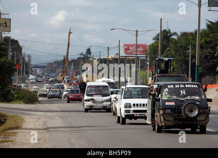 Highway traffic, Santo Domingo, Dominican Republic Stock Photo