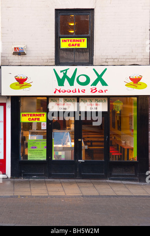 The Wox noodle bar restaurant and internet cafe in Norwich , Norfolk , England , Britain , Uk Stock Photo