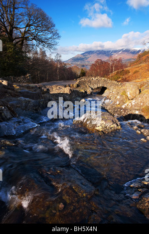 Ashness Bridge, Derwentwater, Keswick, Lake District, Cumbria, England, UK. Stock Photo