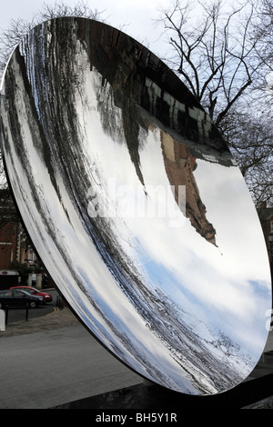 the playhouse reflected in the sky mirror by anish kapoor wellington circus nottingham uk Stock Photo