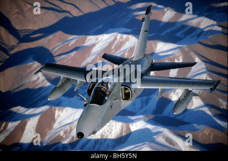 December 7, 2009 - An Italian AMX disconnects from a KC-10A Extender after refueling over Afghanistan. Stock Photo