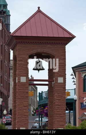 American Bell Tower main street in Marquette Michigan USA US  United States daily life scenes events concept close up vertical hi-res Stock Photo