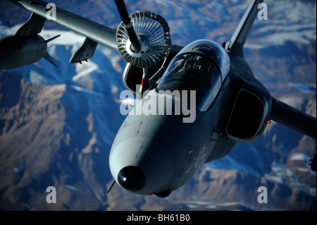 December 7, 2009 - An Italian AMX is refueled by a KC-10A Extender over Afghanistan. Stock Photo