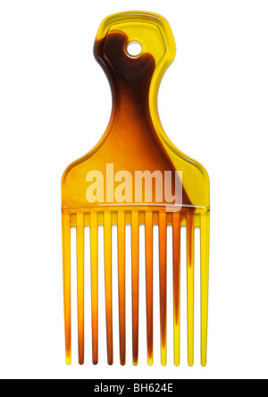 Long toothed hair comb on white background Stock Photo