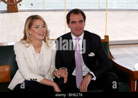 Prince Nikolaos of Greece engaged Tatiana Blatnik Stock Photo