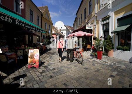Tourists walking in the street, Szentendre, Budapest, Hungary Stock Photo