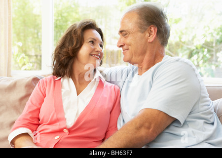 Senior Couple Relaxing At Home Stock Photo