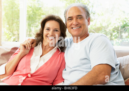 Senior couple relaxing at home Stock Photo - Alamy