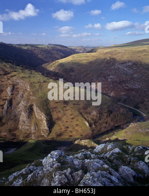 Dovedale from the summit of Thorpe Cloud, Peak District National Park Stock Photo