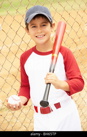 Young Boy Playing Baseball Stock Photo