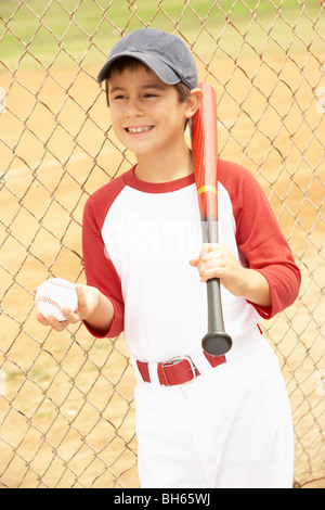 Young Boy Playing Baseball Stock Photo