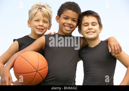 Young Boys In Basketball Team Young Boys In Basketball Team
