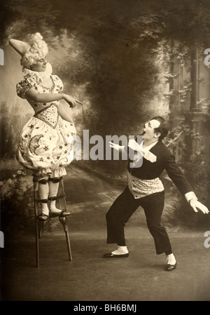 Performer Margot Francois on Stilts & Partner Stock Photo