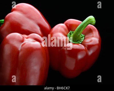 An aerial shot of some red peppers Stock Photo