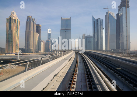 Metro tracks in Dubai, United Arab Emirates