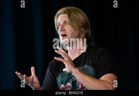 Rupert Isaacson talking about his book 'The Horse Boy' at Hay Festival 2009. Stock Photo