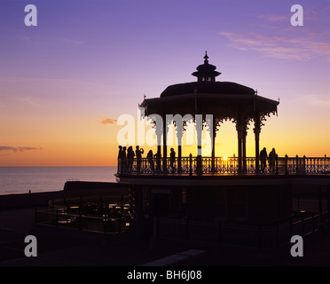 Victorian shelter on the seafront promenade, Brighton and Hove, East Sussex. The shelter, built in 1884, was restored in 2009. Stock Photo