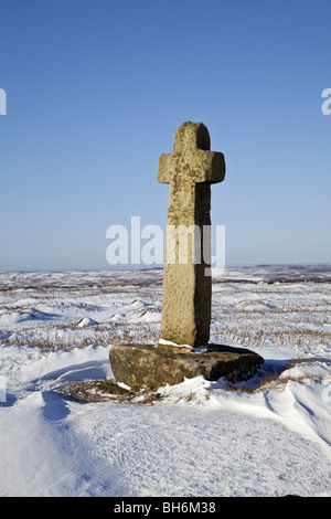 Old Ralph Cross, Westerdale Moor,  North York Moors National Park,  North Yorkshire Stock Photo