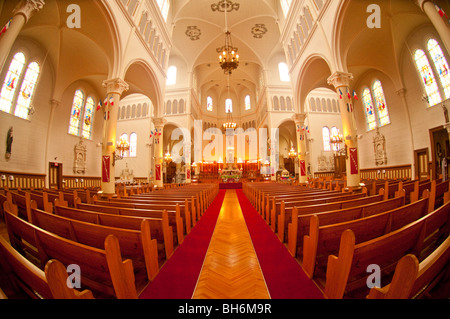 Nova Scotia, Church Point, St. Mary's Catholic Church, Largest Wooden Church in North America Stock Photo