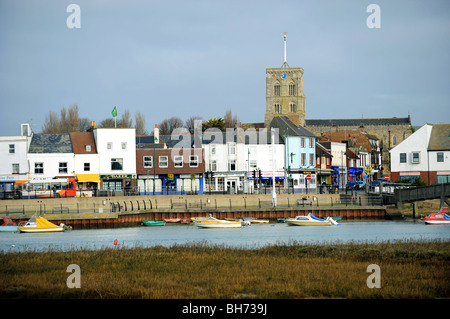 View of shoreham by sea across the river adur Stock Photo