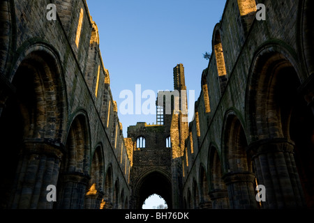 Kirkstall Abbey , the ruins of a medieval Cistercian monastery, dating to the 12th Century, in Leeds West Yorkshire Stock Photo