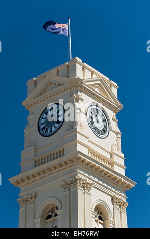 Prahran Town Hall Clock Tower on Chapel Street, Melbourne, Australia Stock Photo