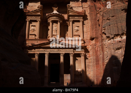 The Nabatean tombs of Petra, Jordan, were taken over by the Romans as they lay on the old frankincense trade routes.The Treasury Stock Photo